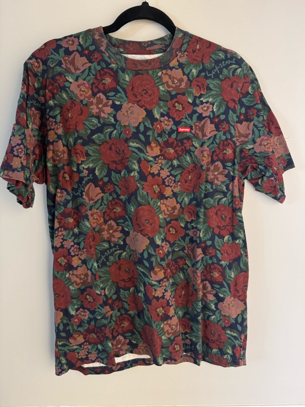 Supreme Red & Green Floral Short-Sleeve Tee